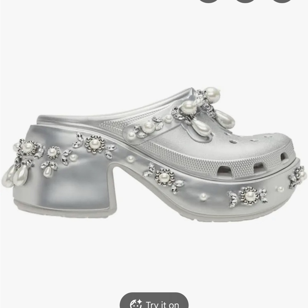 Simone Rocha Silver Embellished Mules - Picture 6 of 7